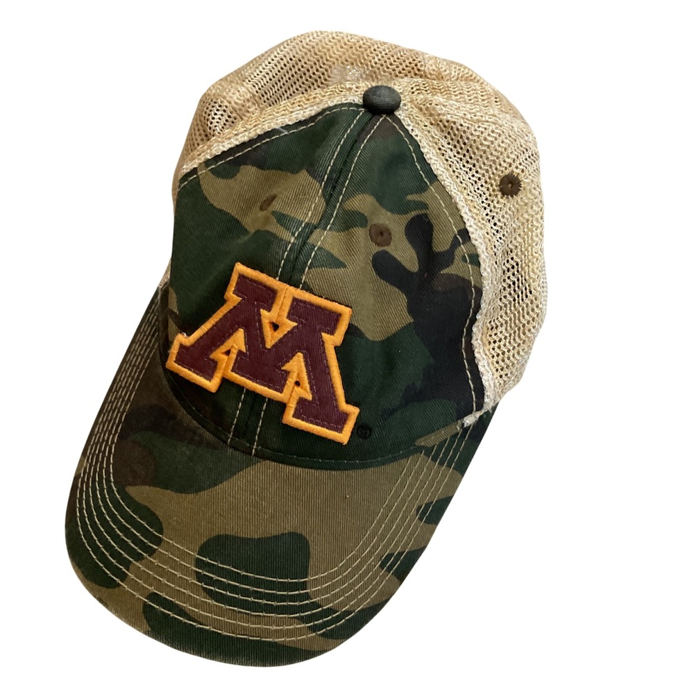 Legacy Minnesota Golden Gophers Camo Trucker Hat Snapback Mesh Green Camouflage